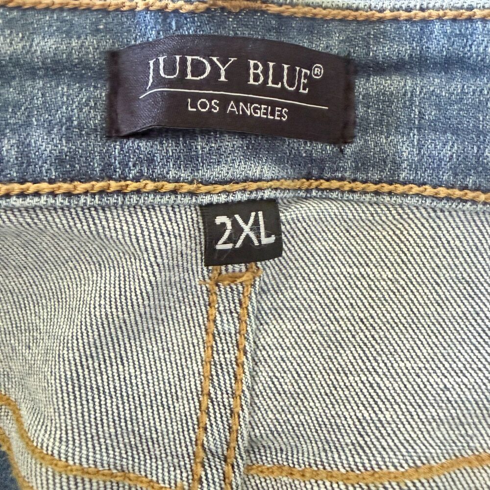 NWT Judy Blue Color Block Stretch High Rise Denim Shorts Plus Size 2XL - Picture 4 of 8